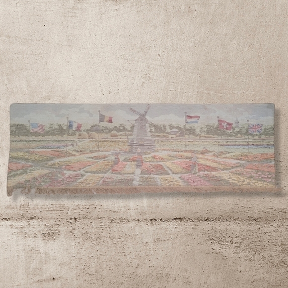 VTG Large Holland TAPESTRY with Fringe 66x28 Flags of WORLD WAR I Allies - Picture 3 of 9